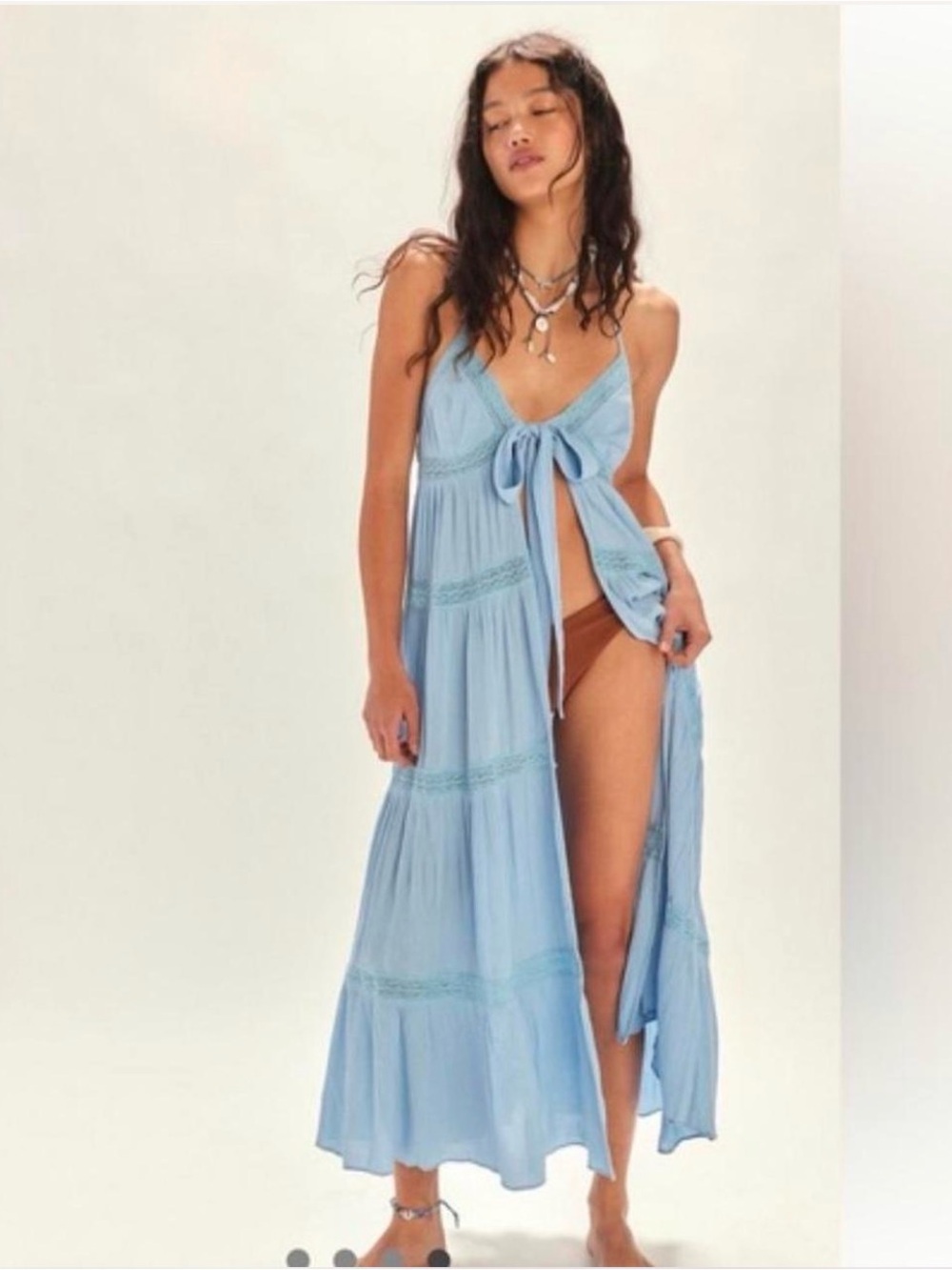 Free People Blue Lorelai Maxi Top